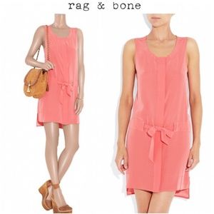 Rag & Bone Amelot Pink Crepe Scoop Neck Dress